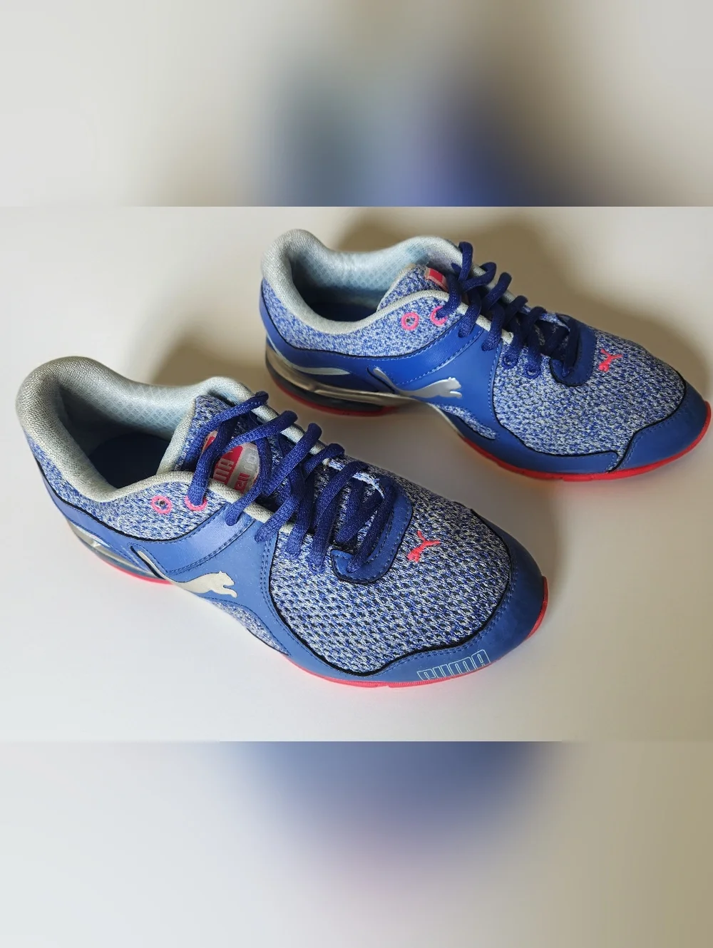 Puma IoCell 1.0 Womens  Blue Pink Athletic Running Shoes Size 8
